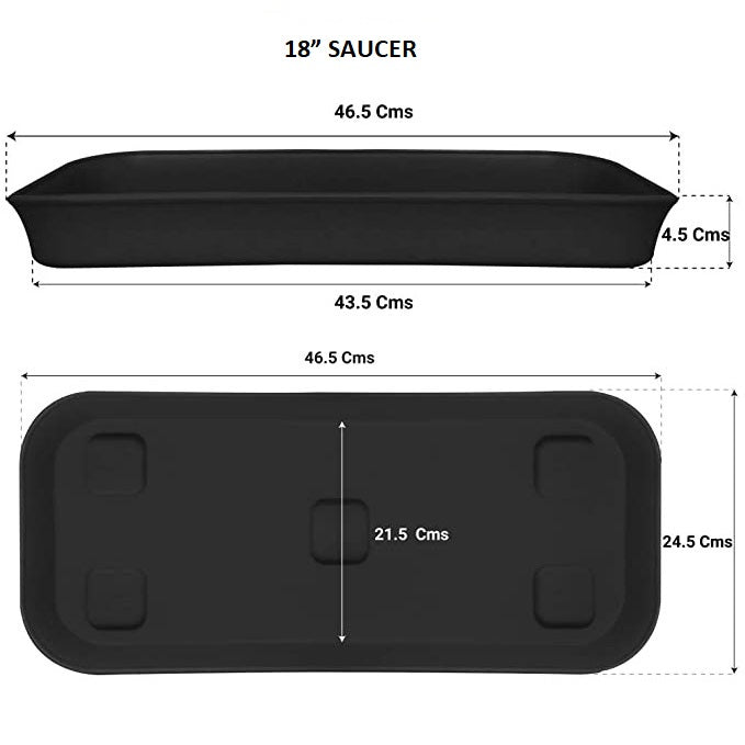 Rectangular Bottom Tray - Black