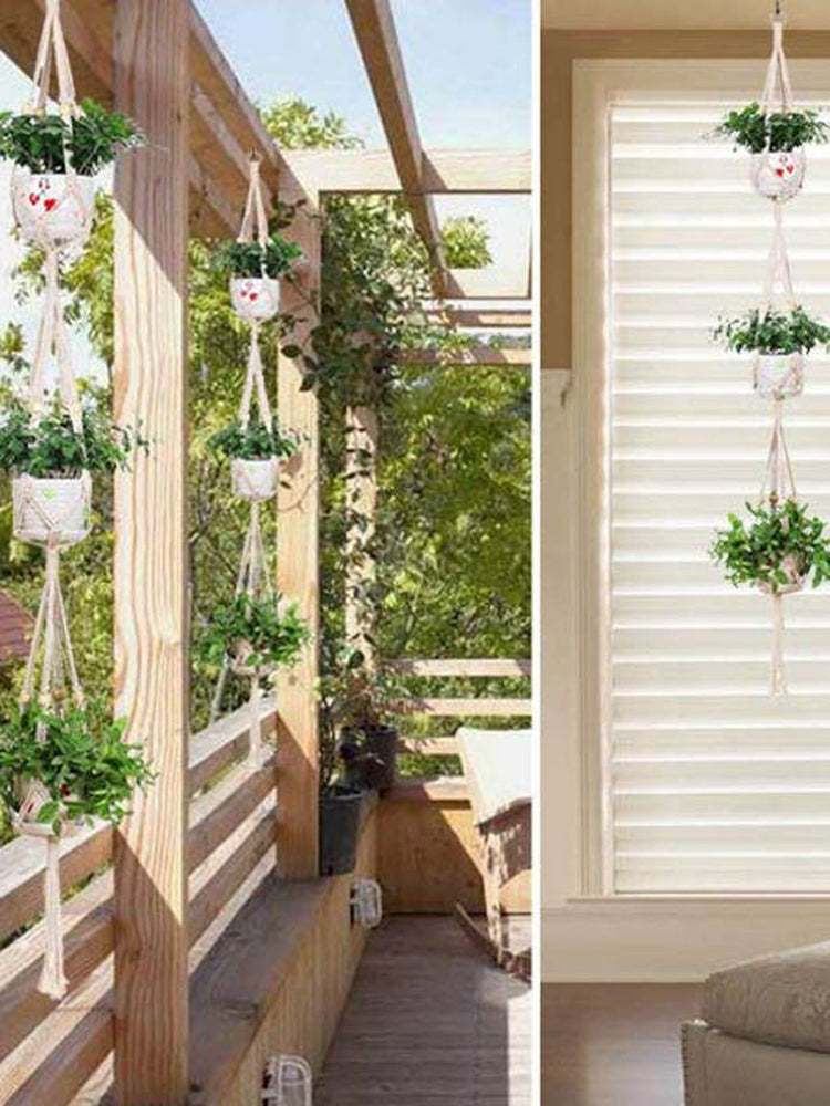 Macrame Pot Hanger - 3 Down