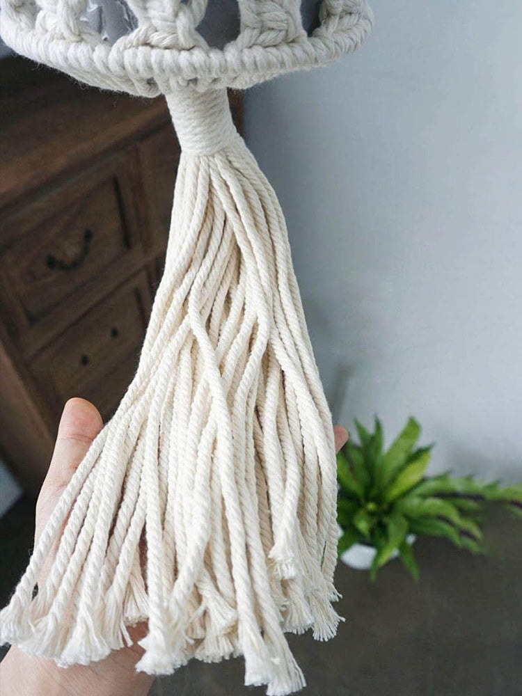 Macrame Pot Hanger - White Fence