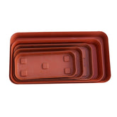 Plastic Rectangular Bottom Tray - Terracotta Terracotta color 