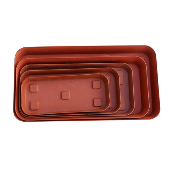 Plastic Rectangular Bottom Tray - Terracotta Terracotta color 