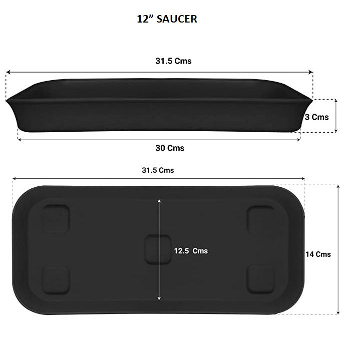 Rectangular Bottom Tray - Black
