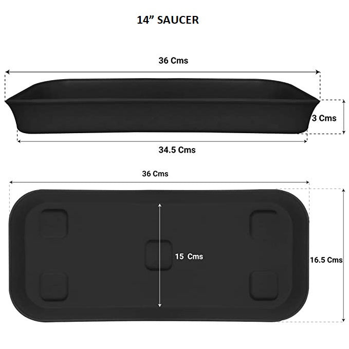 Rectangular Bottom Tray - Black