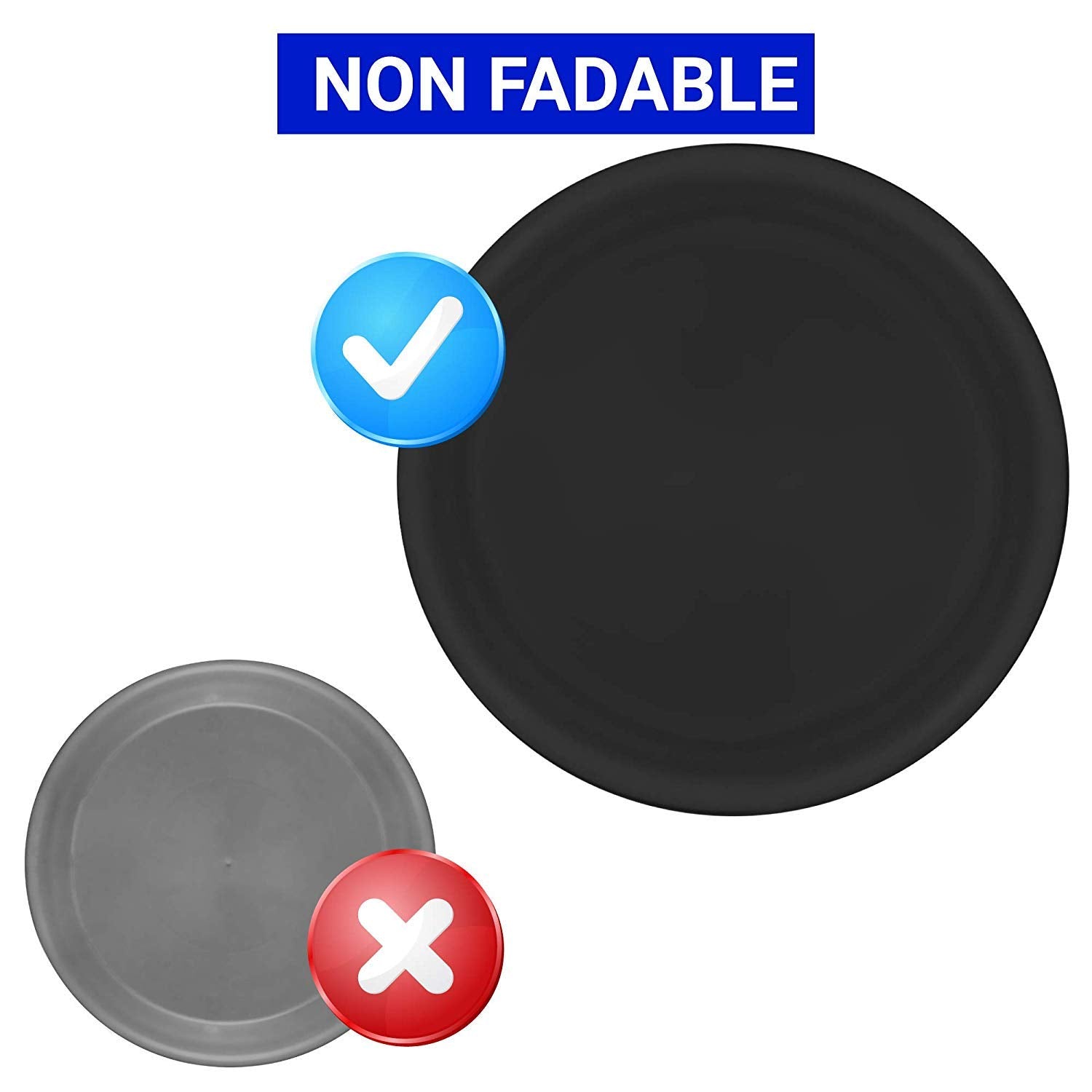 Round Bottom Tray - Black