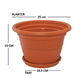 Conical Pot with Saucer 10" - Terracotta