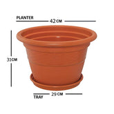 Conical Pot with Saucer 10" - Terracotta