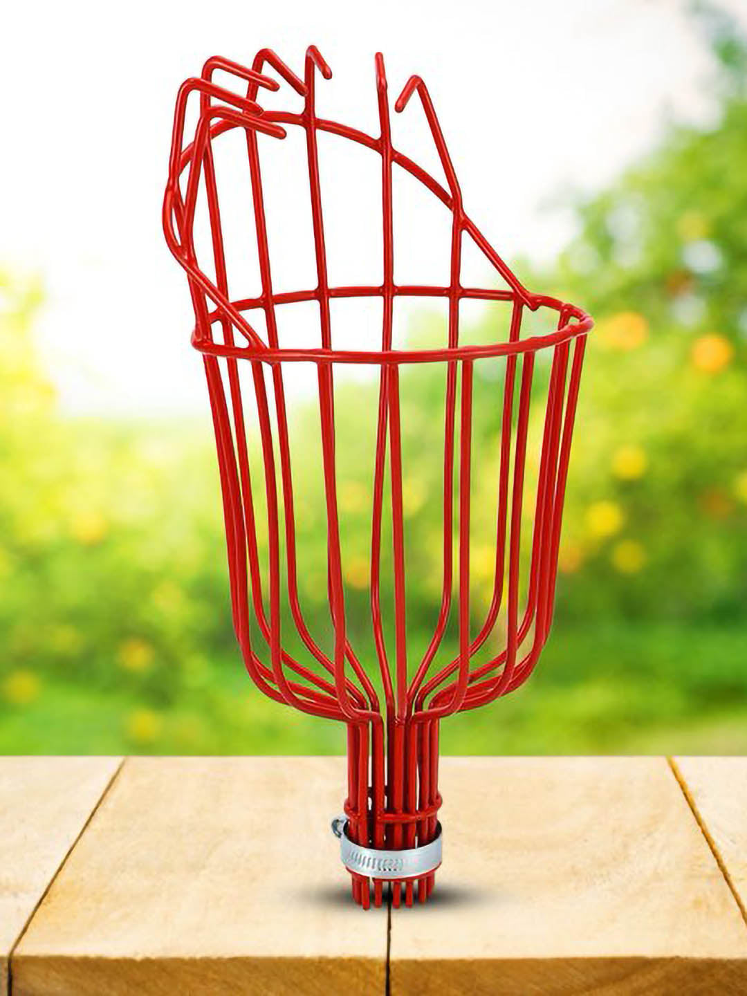 Steel Fruit Picker Head Basket Yellow color 