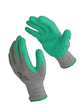 Cotton with latex coating Cotton Gardening Glove Green and Grey color 