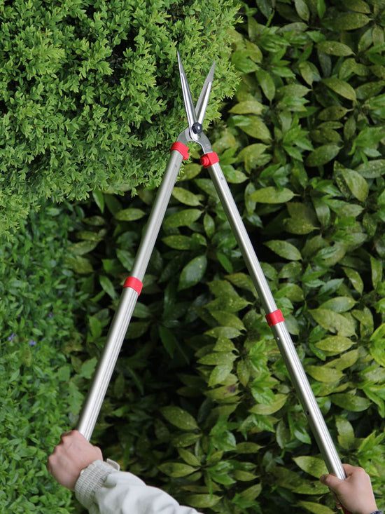 High Carbon Steel with Chemical Nickel Plating ARS Telescopic Hedge Shears Red (Handle) color 