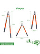 Mild Steel with Chromium Plating Telescopic Bypass Lopping Shear Black and Orange (Handle) color 