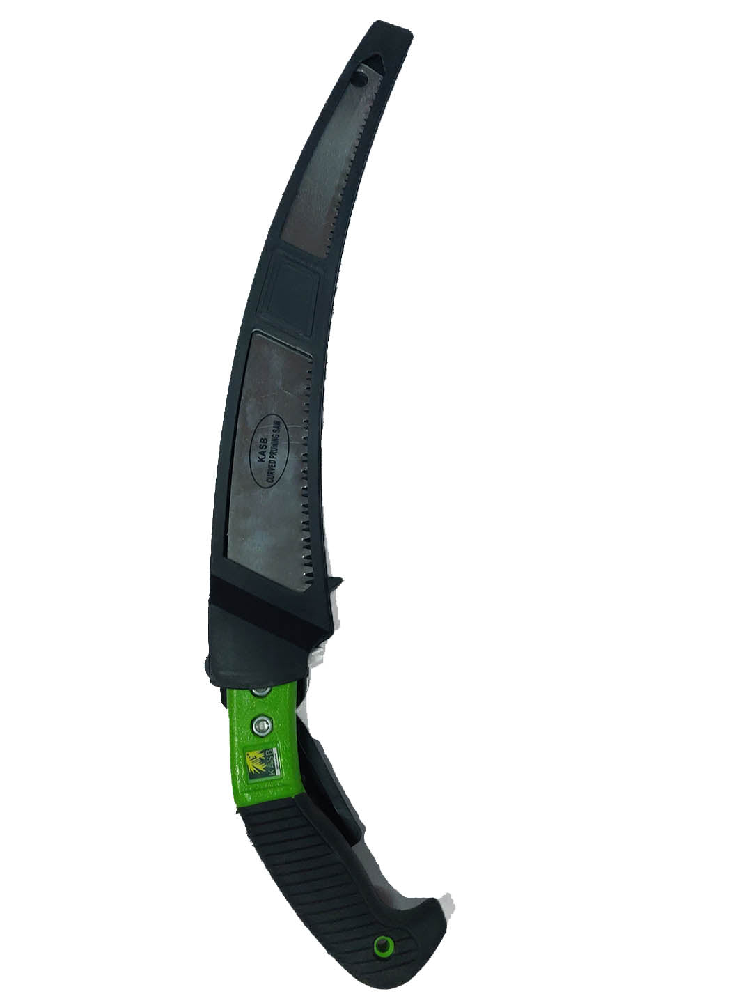 High Carbon Steel Pruning Saw Curved with Sheath Black and Green (Handle) color 
