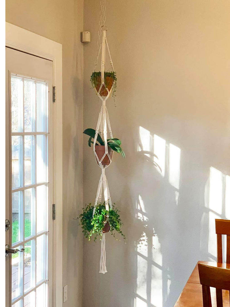 Macrame Pot Hanger - 3 Down