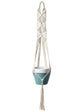 Fabric Macrame Pot Hanger - White Dot White color 