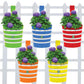 Galvanized Steel Striped Metal Railing Planter Multicolour color 