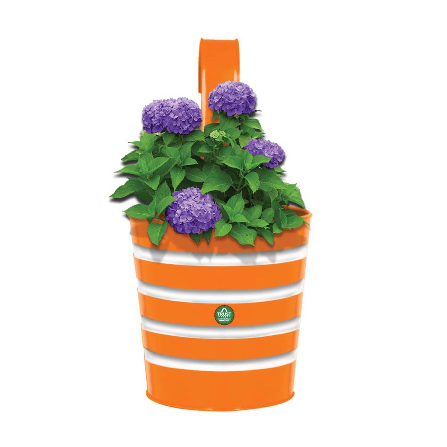 Striped Metal Railing Planter