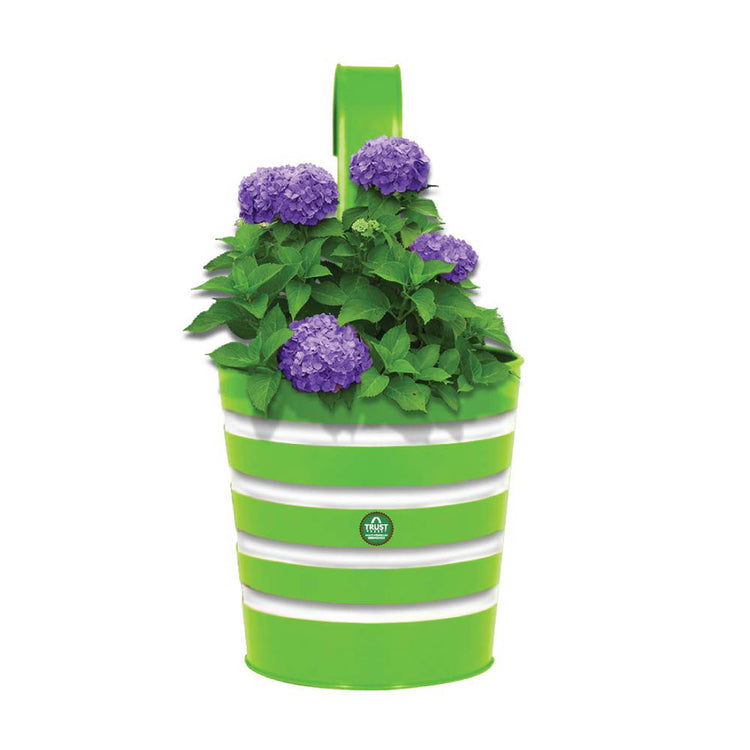 Striped Metal Railing Planter