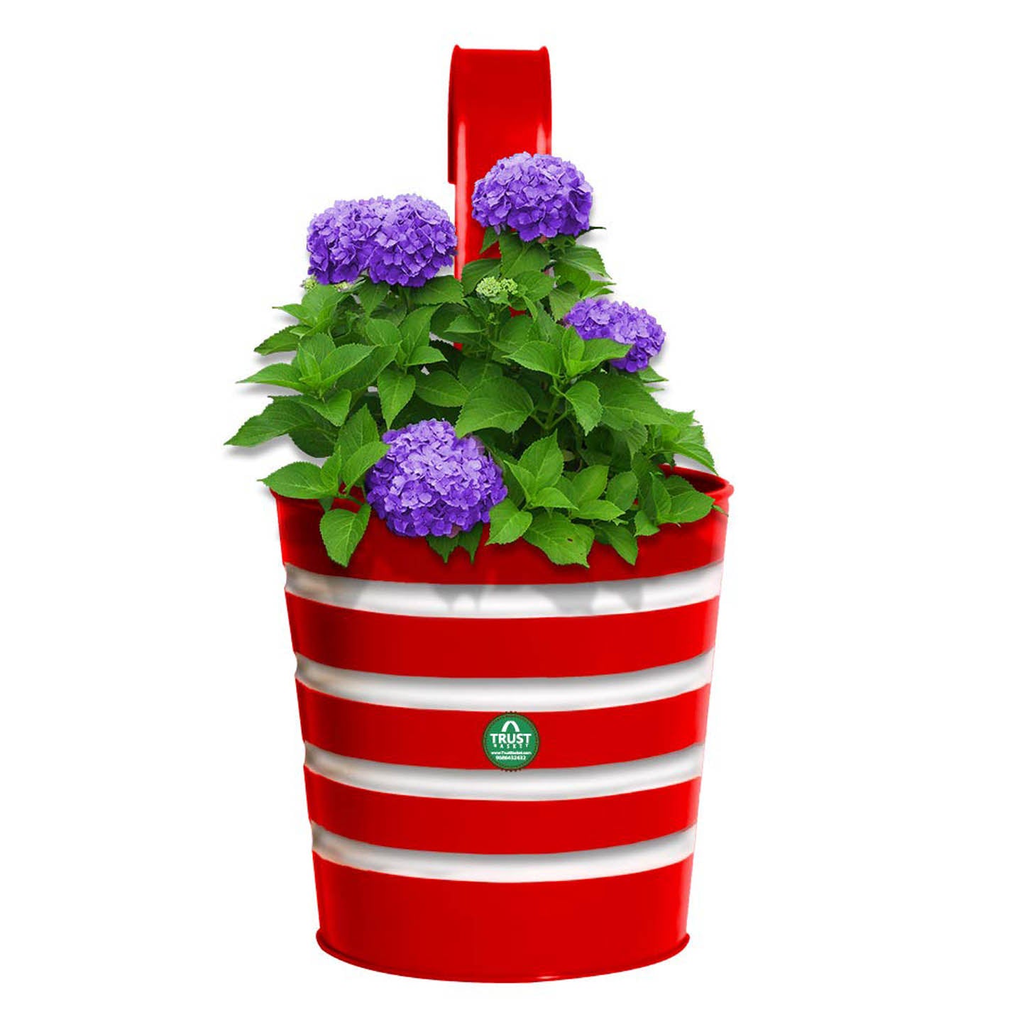 Striped Metal Railing Planter
